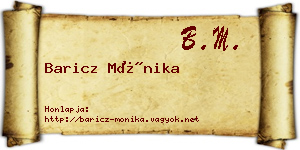 Baricz Mónika névjegykártya